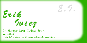 erik ivicz business card